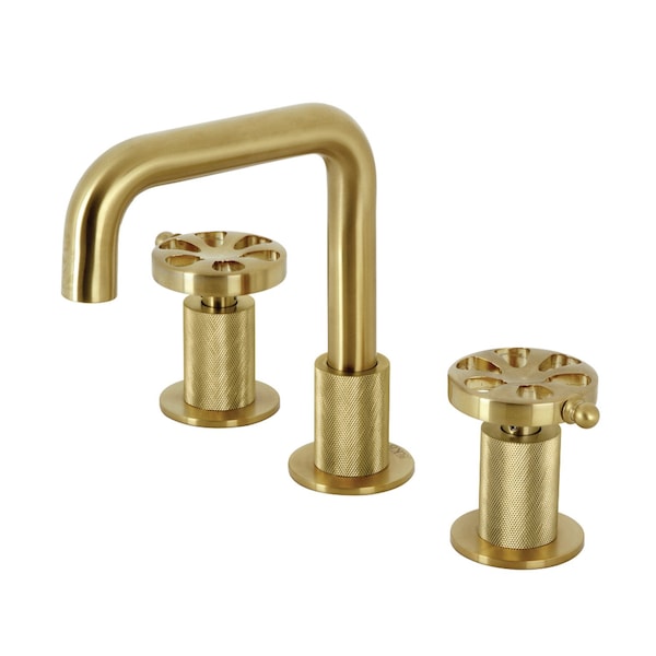 Widespread Bathroom Faucet with Push PopUp, Brushed Brass